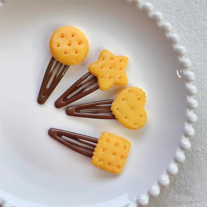 Women Fashion Fun - 4pc Gesimuleerde Fun Koekjes Haar Clip
