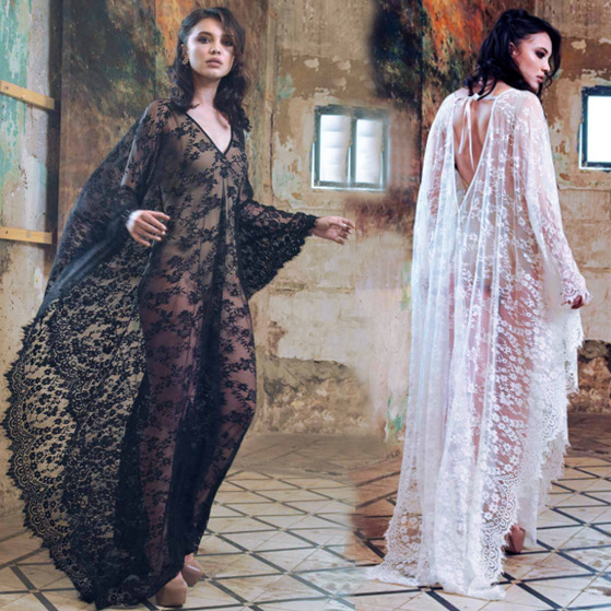 Women Fashion Photoshoot - Losse kanten lange jurk voor dames,
