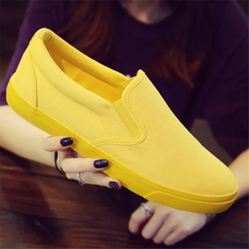 Women'S Yellow Fashion Sneakers - Mannen en vrouwen ademend canvas casual