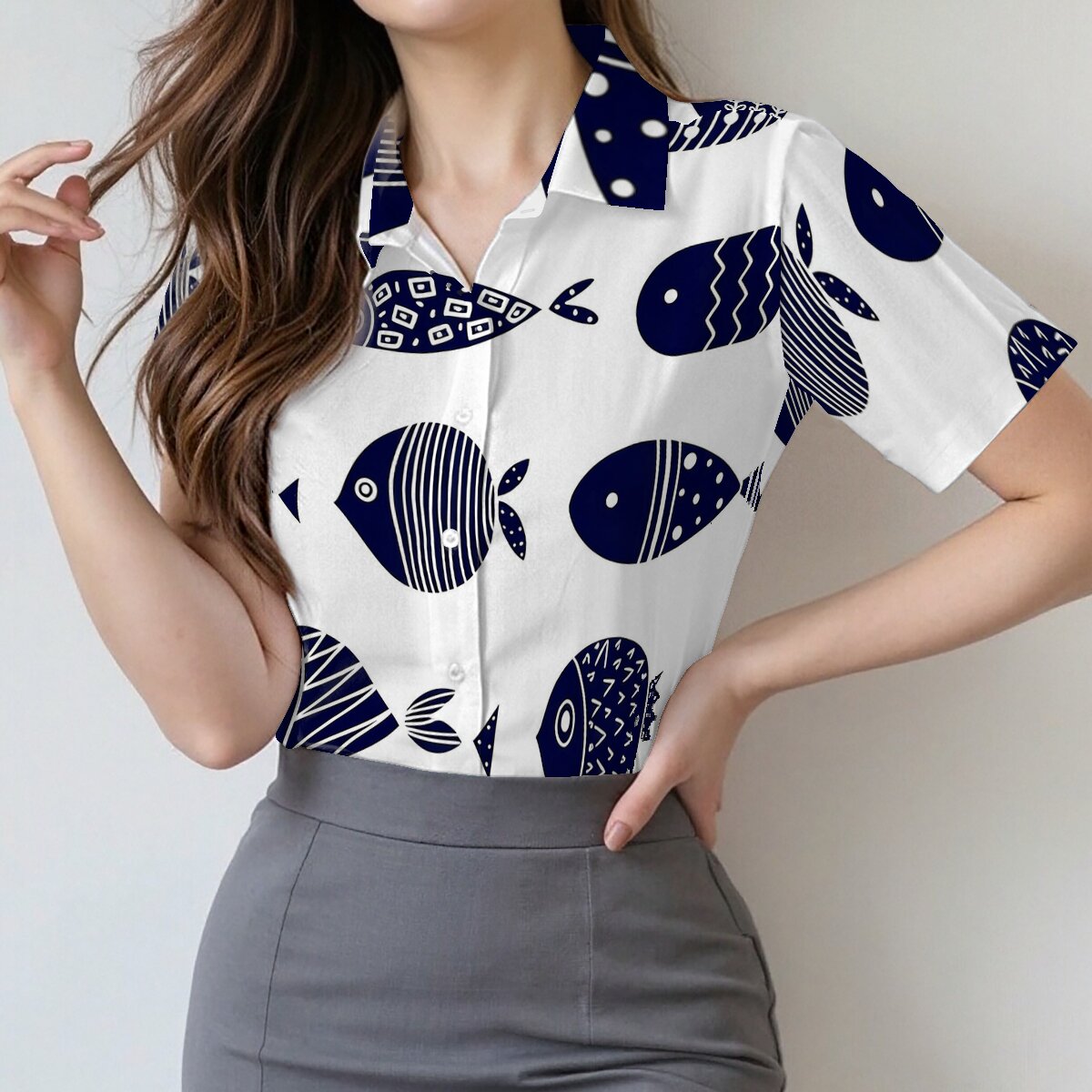 Women Fashion Fun - Dames zomershirt met korte mouwen en