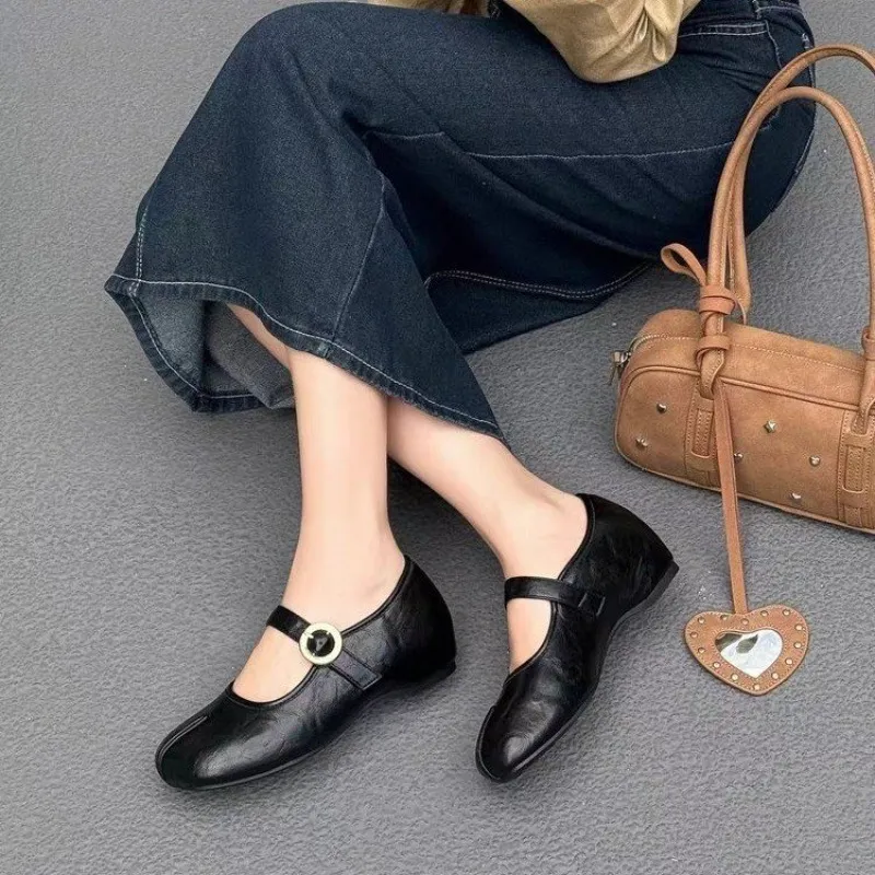 Women Fashion Online - Retro zwarte platte Mary Janes damesschoenen,