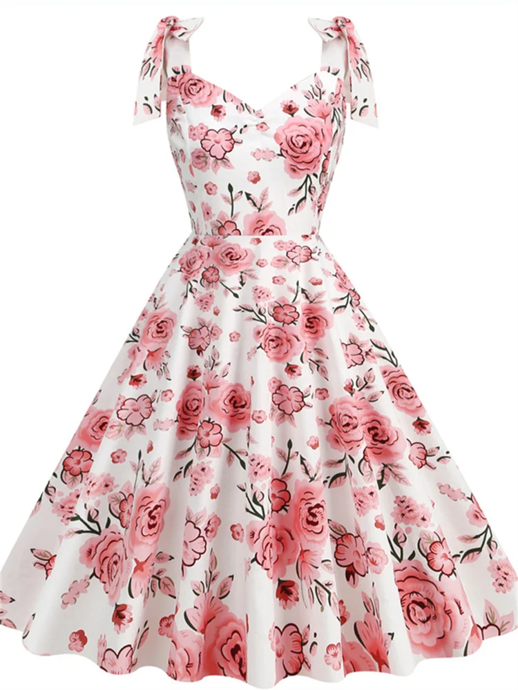 Women'S Fashion In The 50S - 2024 Nieuwe Mode Vrouwen Zomerjurk Retro