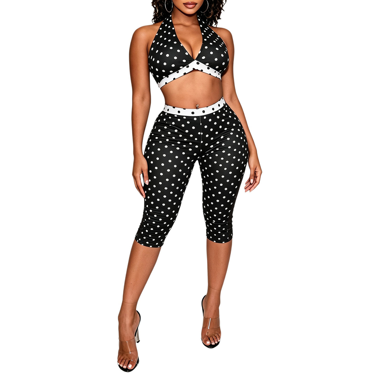 Crop Top Women - Sexy outfit voor dames met polkadotprint,