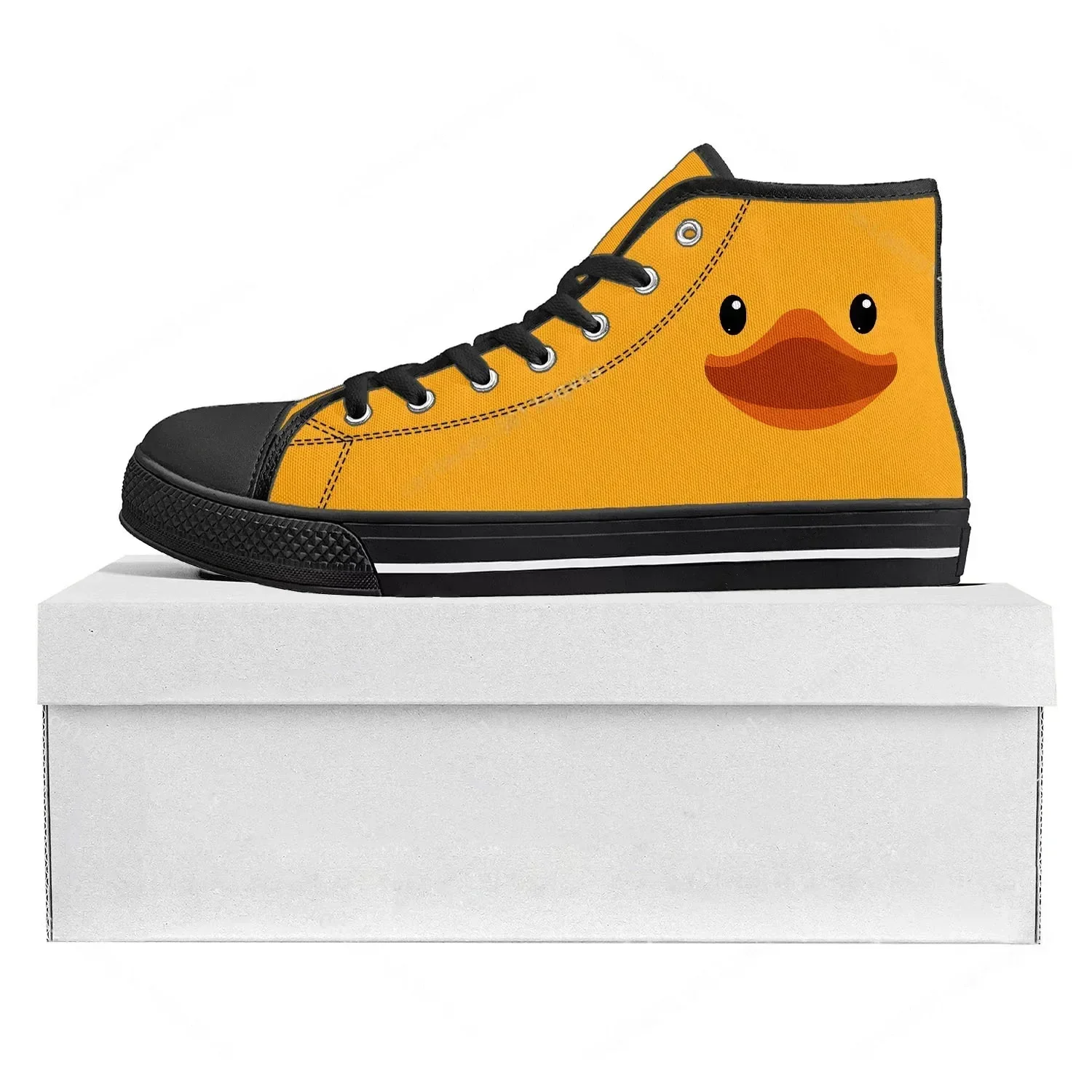 Women'S Yellow Fashion Sneakers - Gele eend bedrukte hoge kwaliteit sneakers