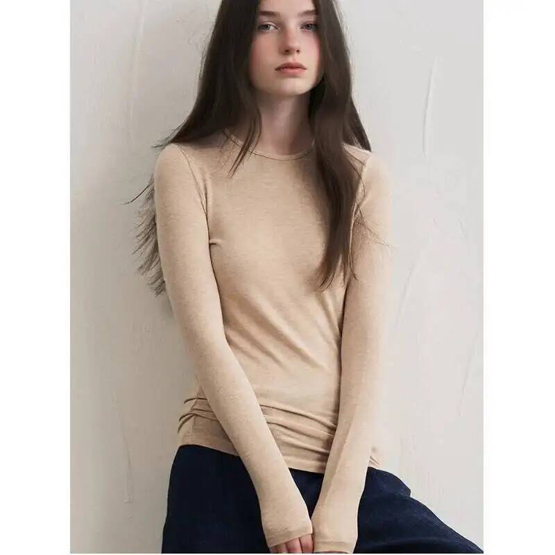 Women Fashion Styles - Dames Kasjmiermix Top met Lange Mouwen