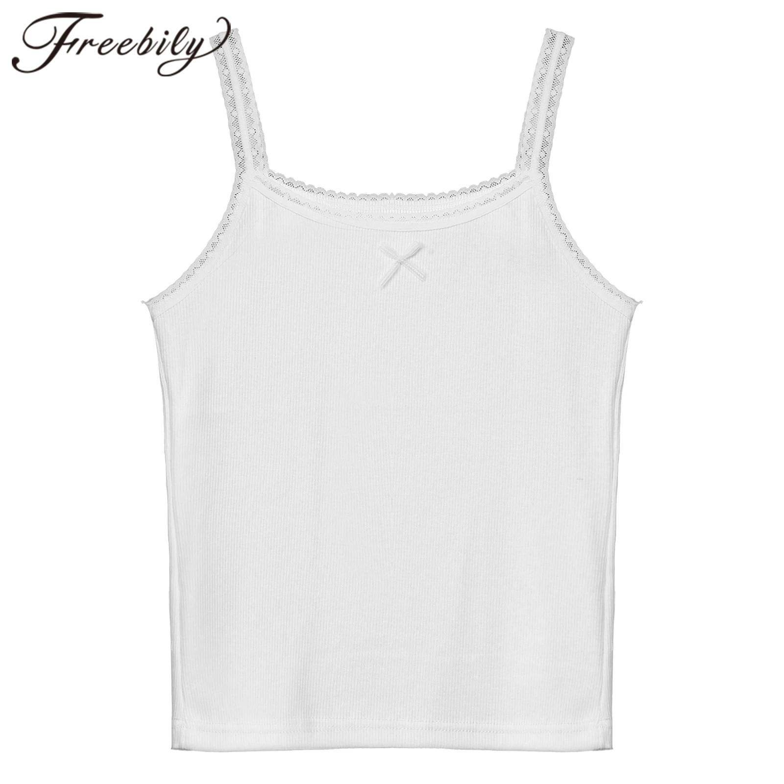 Lace Trim Cami - Tieners Kids Yoga Top Meisjes Camis