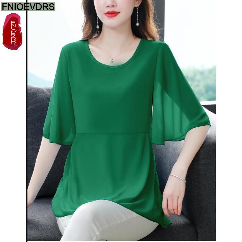 Wrap Blouse Chiffon - M-4XL Losse Kleding 2023 Dames Zomer