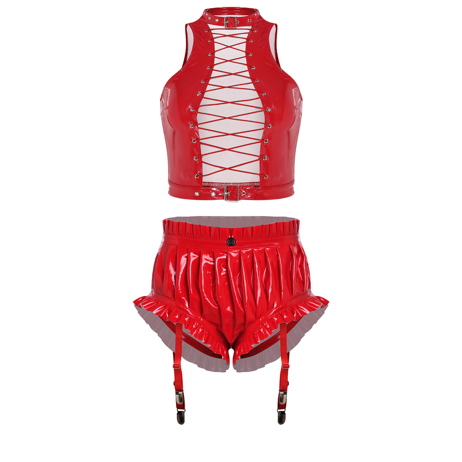 Wetlook PU-leren clubkleding v - Crop Top Women recensie en prijs