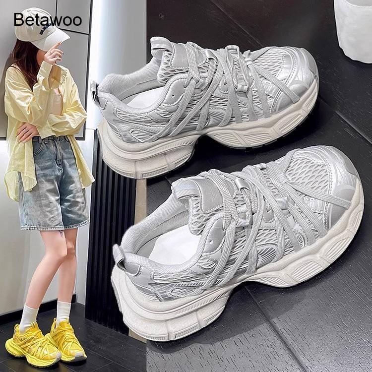 Damesmode Mesh Platform Chunky - Women'S Yellow Fashion Sneakers recensie en prijs