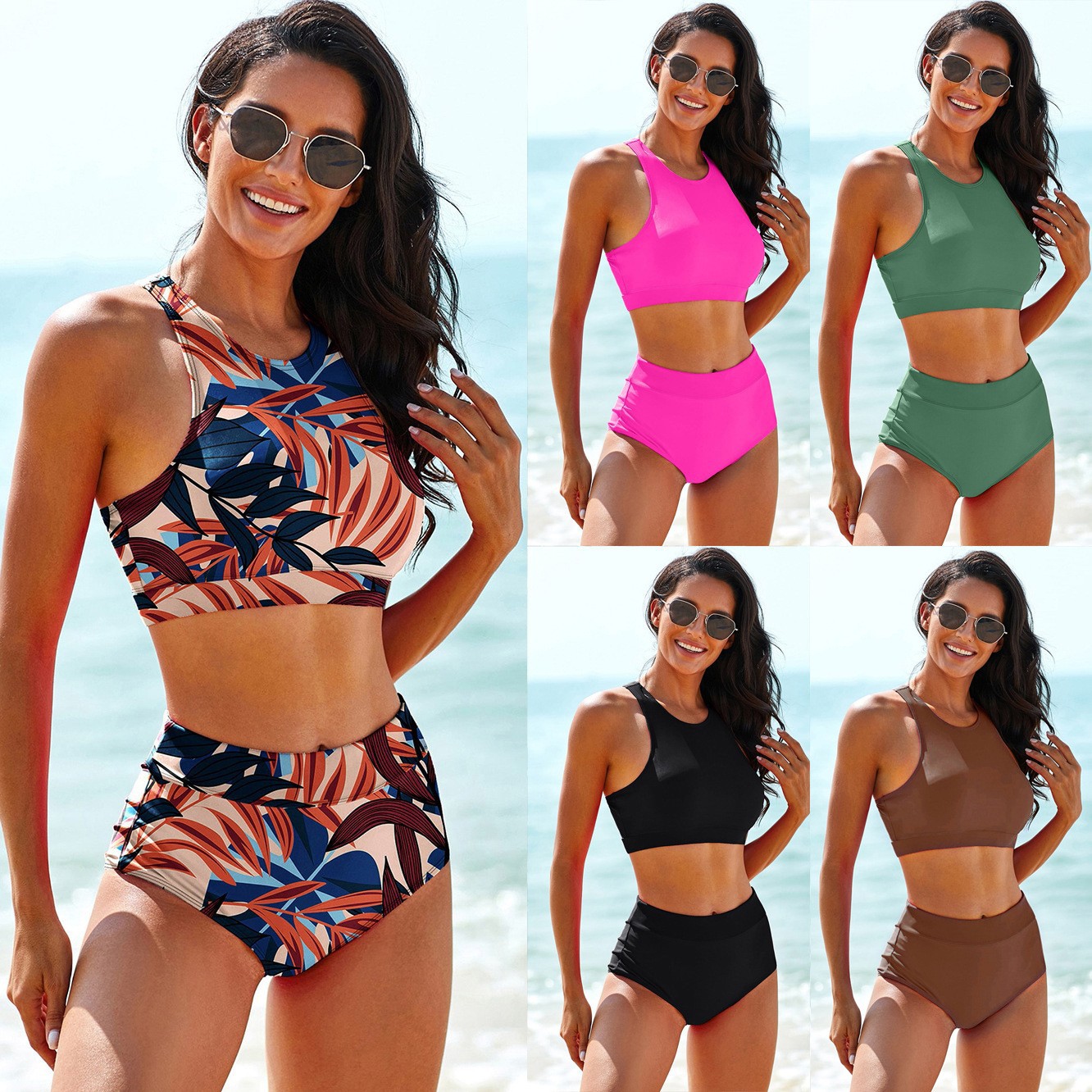 Damesbadpakken Effen kleur tan - Crop Top Women recensie en prijs