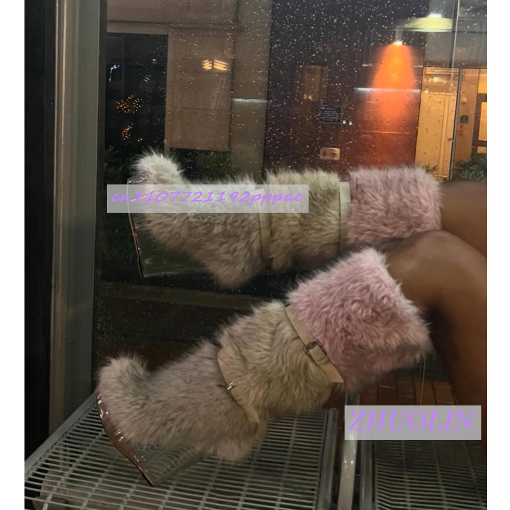 Winter Gradiënt Harige Transpa - Women'S Fashion Leather Boots recensie en prijs