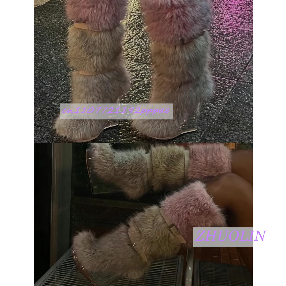 Winter Gradiënt Harige Transpa - Women'S Fashion Leather Boots recensie en prijs