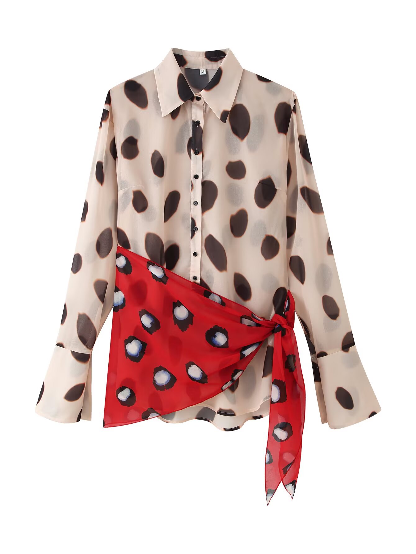 Damesblouse met lange mouwen,  - Wrap Blouse Chiffon recensie en prijs