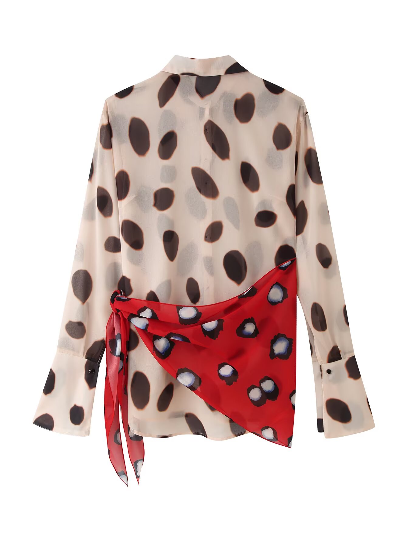 Damesblouse met lange mouwen,  - Wrap Blouse Chiffon recensie en prijs