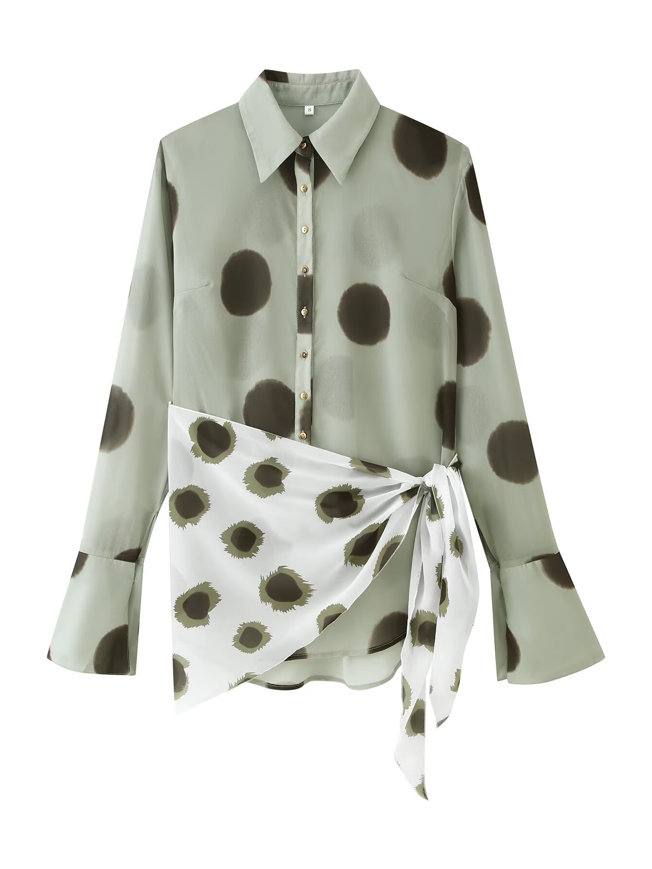 Damesblouse met lange mouwen,  - Wrap Blouse Chiffon recensie en prijs