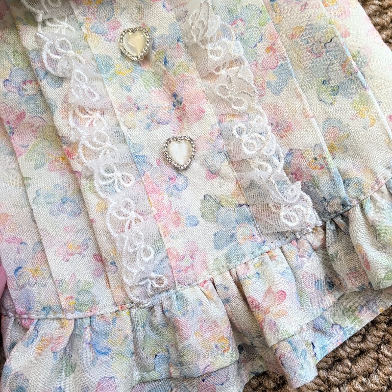 Pastelkleurige bloemenprint hu - Lace Trim Cami recensie en prijs