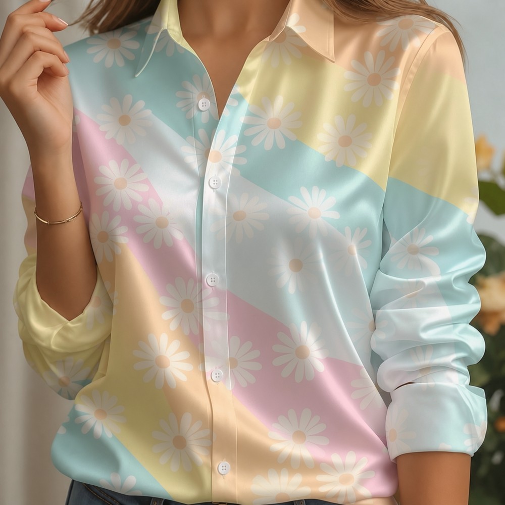 Dames satijnen overhemd met re - Women Fashion Styles recensie en prijs