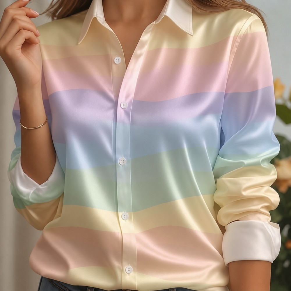 Dames satijnen overhemd met re - Women Fashion Styles recensie en prijs