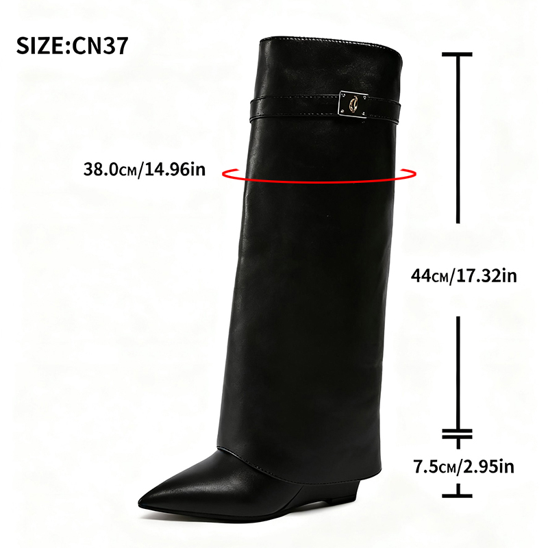 Zwart Pu Lederen Knie Hoge Laa - Women'S Fashion Leather Boots recensie en prijs