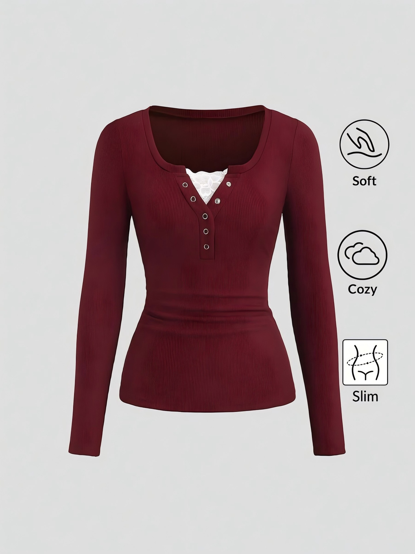 Dames Amerikaanse Henley V-hal - Women Fashion Styles recensie en prijs