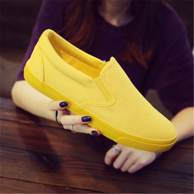 Mannen en vrouwen ademend canv - Women'S Yellow Fashion Sneakers recensie en prijs