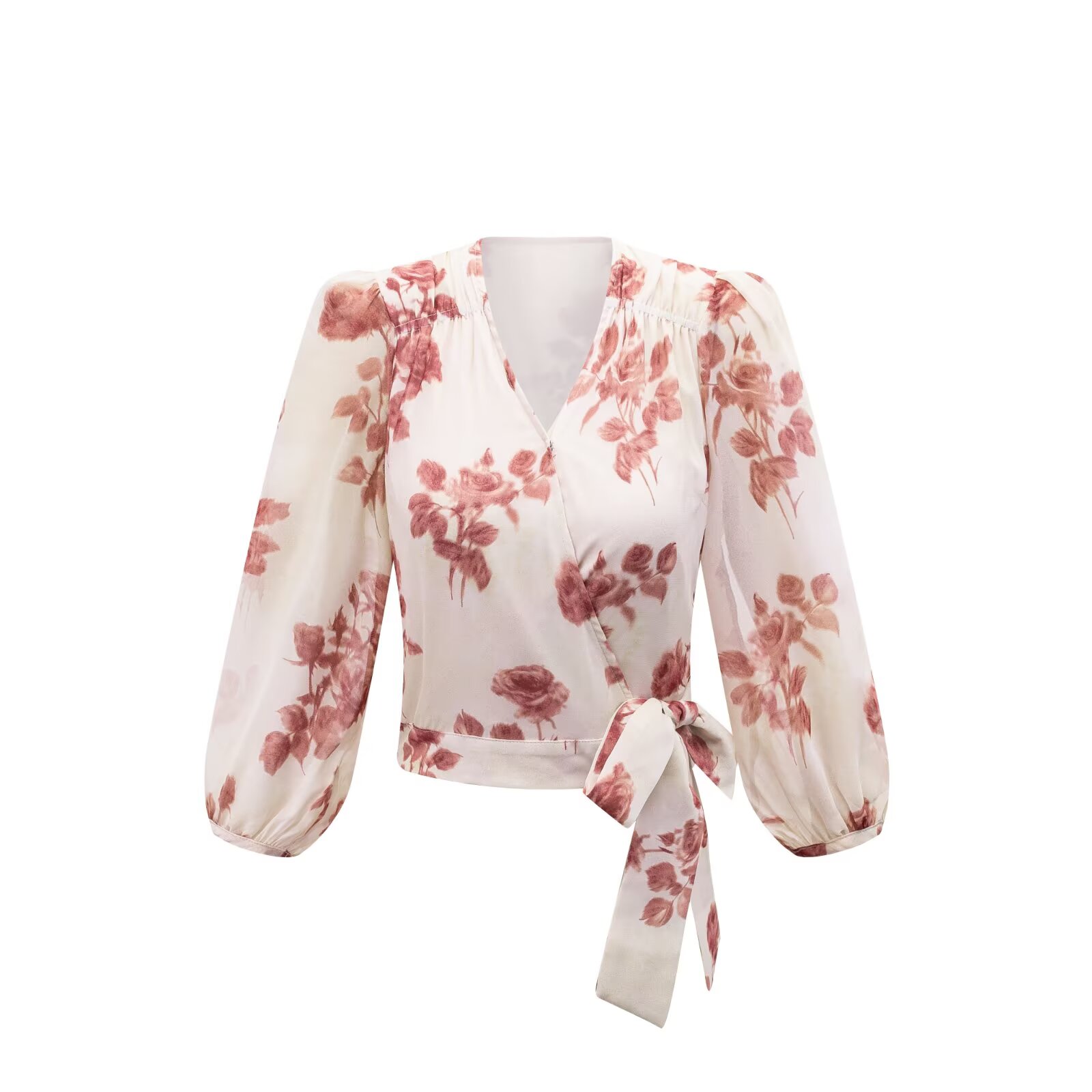 Dames V-hals Wrap Bandage Blou - Wrap Blouse Chiffon recensie en prijs