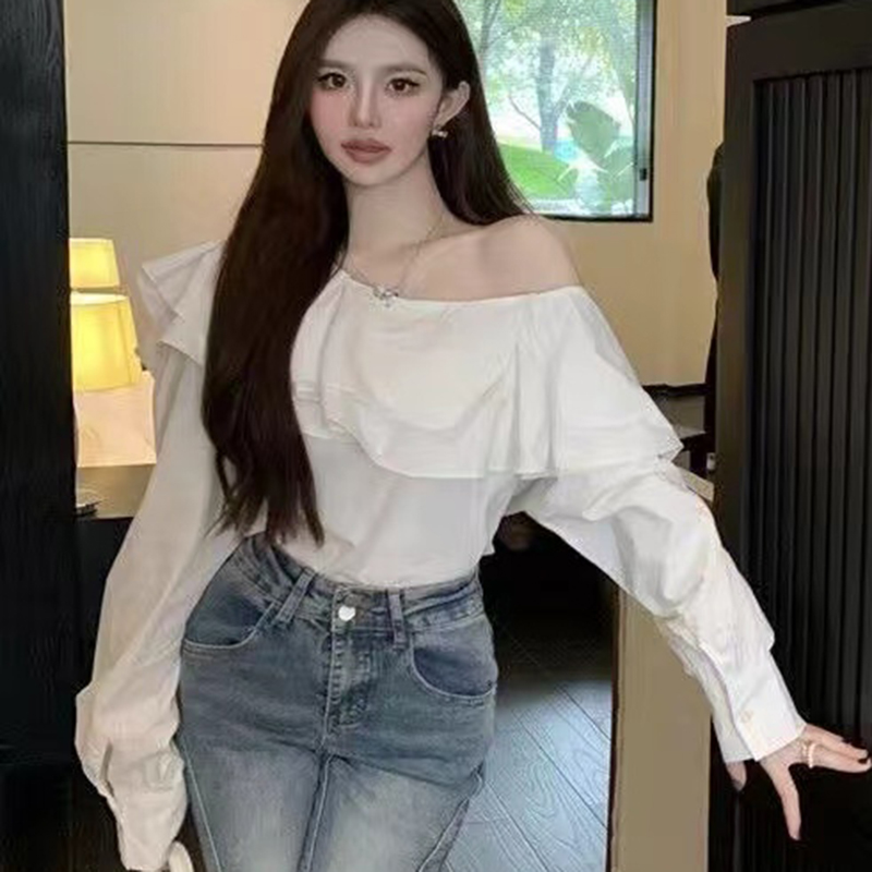 Vintage gegolfd off-shoulder w - Wrap Blouse Chiffon recensie en prijs