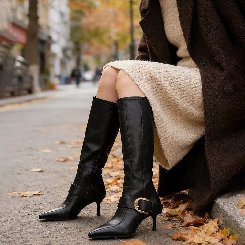 Puntige Teen Hoge Hakken Dames - Women'S Fashion Leather Boots recensie en prijs