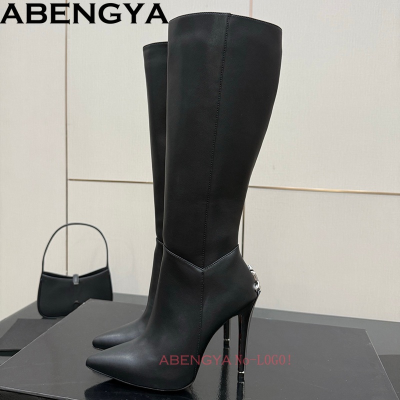 Sexy Zwart Lederen Knie Hoge L - Women'S Fashion Leather Boots recensie en prijs