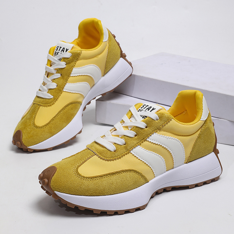 Modegele gestreepte platform s - Women'S Yellow Fashion Sneakers recensie en prijs