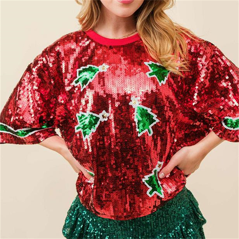 Mode Dames Pailletten T-shirt  - Women'S Fashion Rugby Shirt recensie en prijs
