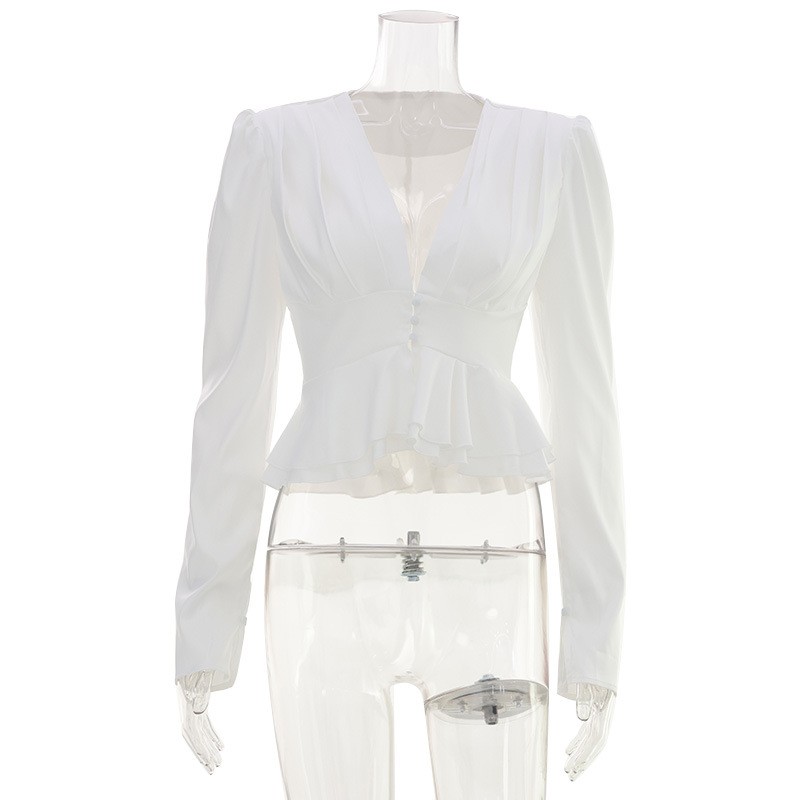Damesblouse V-hals Lange Mouwe - Wrap Blouse Chiffon recensie en prijs