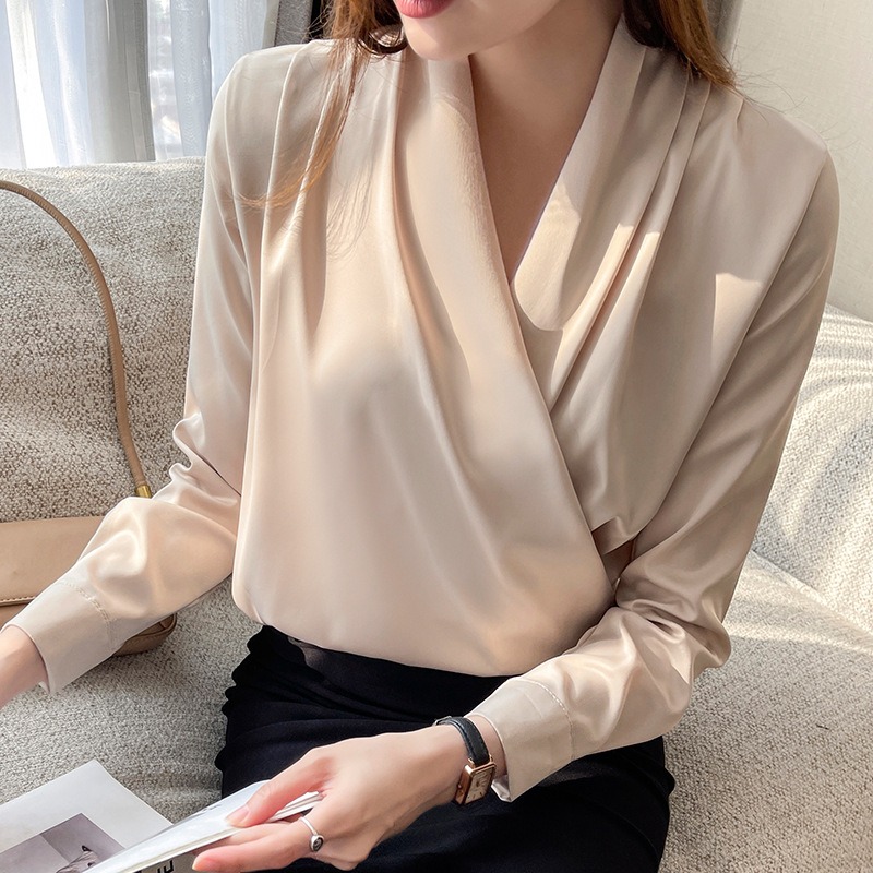 Dames wikkelblouse met V-hals, - Wrap Blouse Chiffon recensie en prijs
