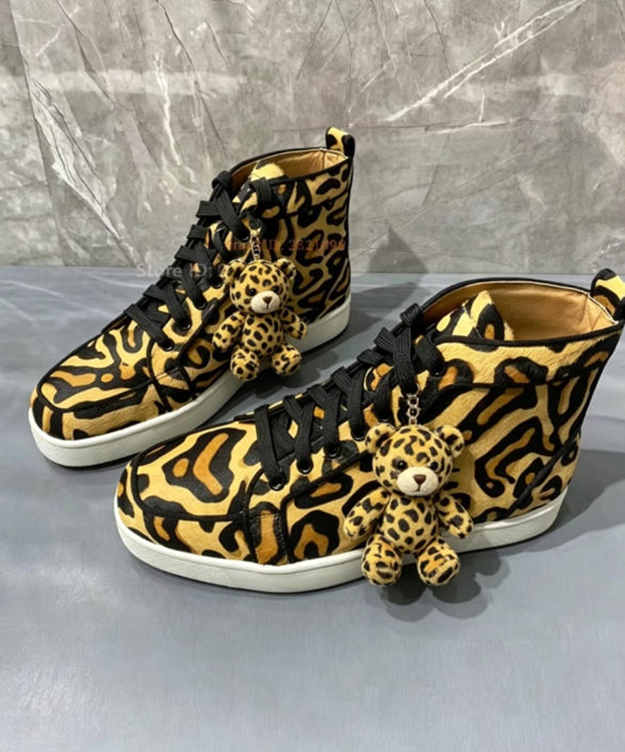 Hoge sneakers met luipaardprin - Women'S Yellow Fashion Sneakers recensie en prijs