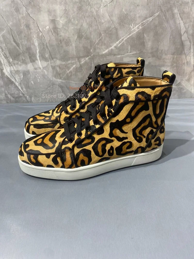 Hoge sneakers met luipaardprin - Women'S Yellow Fashion Sneakers recensie en prijs