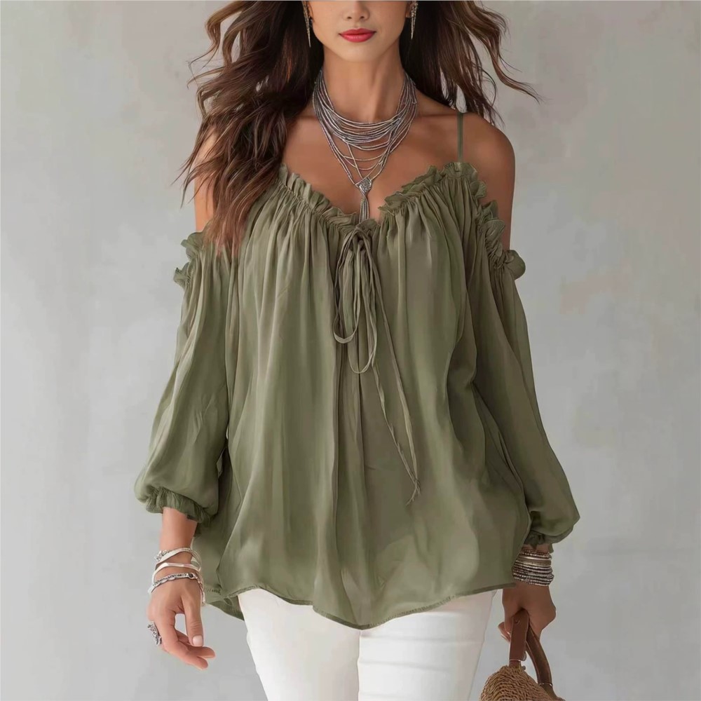Elegante off-shoulder blouse m - Wrap Blouse Chiffon recensie en prijs