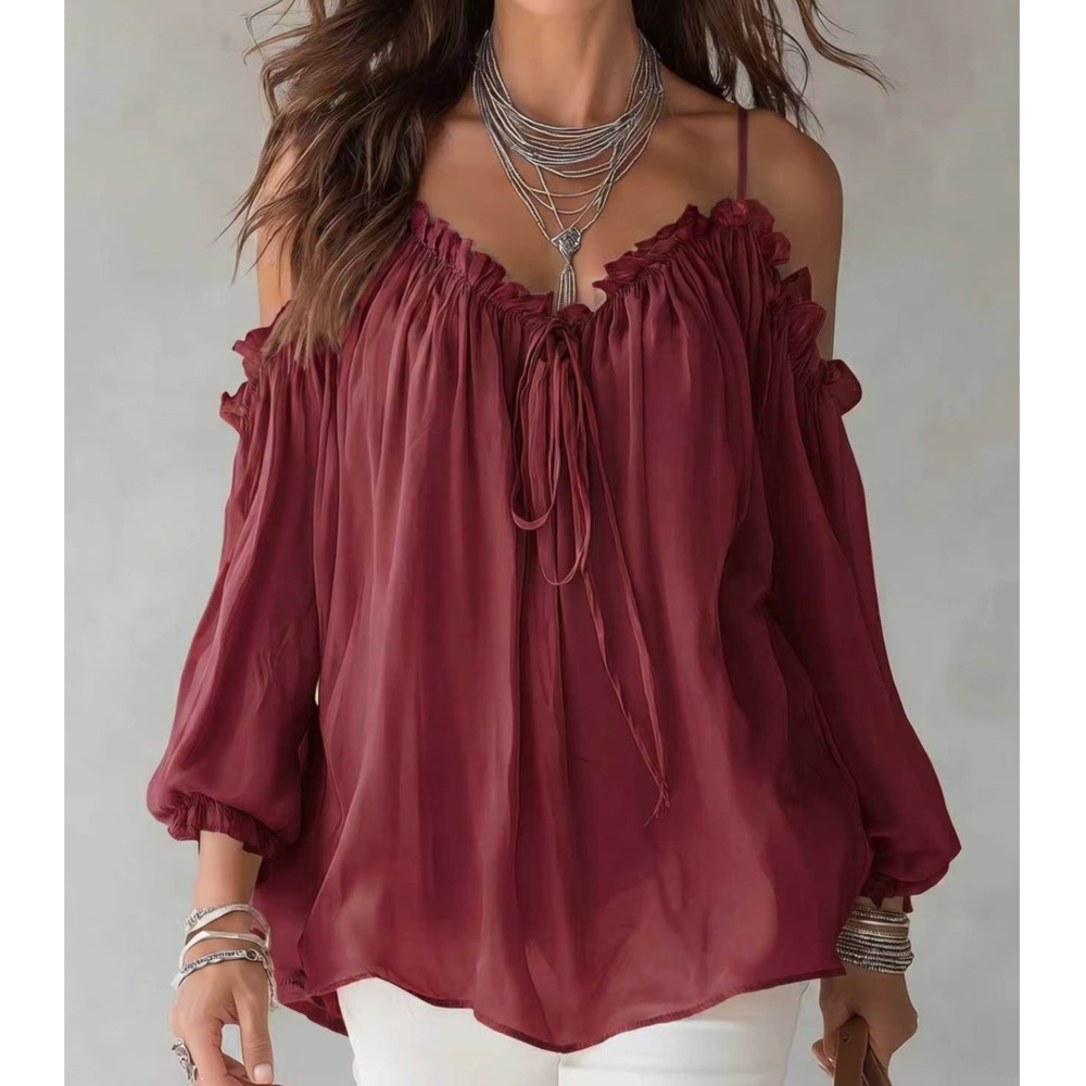 Elegante off-shoulder blouse m - Wrap Blouse Chiffon recensie en prijs