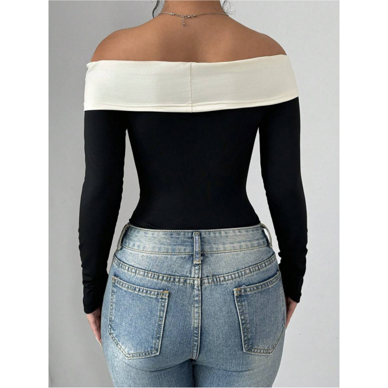 Off-shoulder bodysuit met stri - Women Fashion Style recensie en prijs