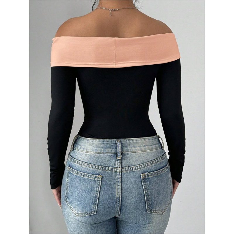 Off-shoulder bodysuit met stri - Women Fashion Style recensie en prijs